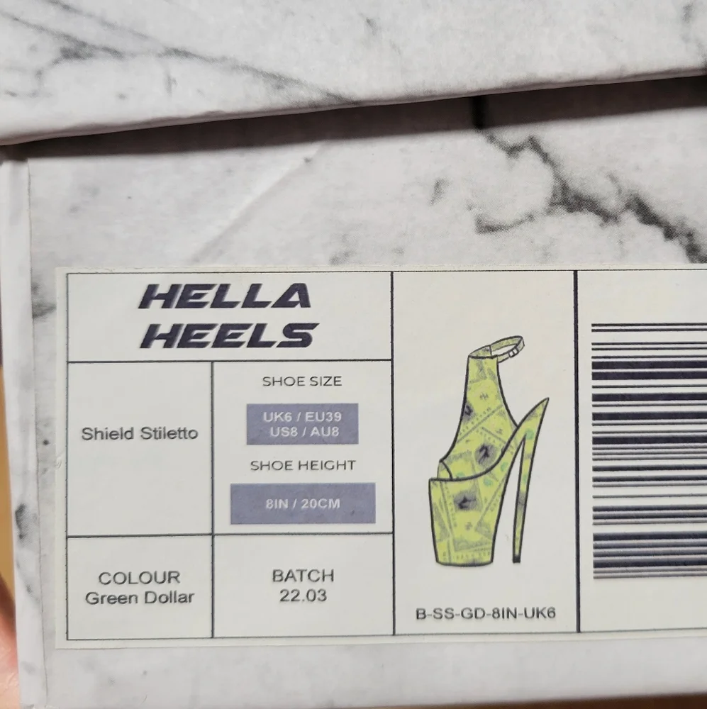 Hella Heels Dancing Dollar$ Stiletto Lime - Picture 15 of 16